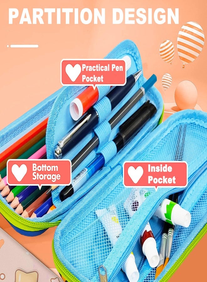 في جراسب حقيبة أقلام رصاص للأطفال من VGRASSP مع آلة حاسبة صغيرة - حقيبة بسحاب بتصميم ديناصور مع جيوب تخزين متعددة - منظم أدوات مدرسية - متعدد الألوان - Image 2